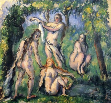 Paul Cezanne Painting - Four Bathers 2 Paul Cezanne